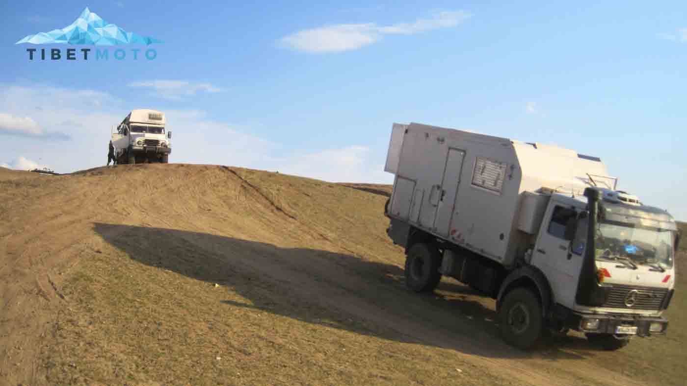 Off-road trip with expedition vehicle