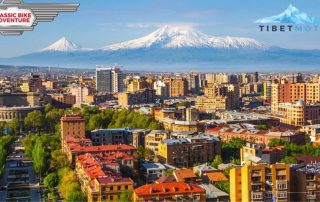 View of snow-covered mountains in Gyumri, CBA Tour Georgia, Armenia