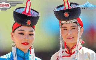 Two Woman with traditional clothes in Mongolia