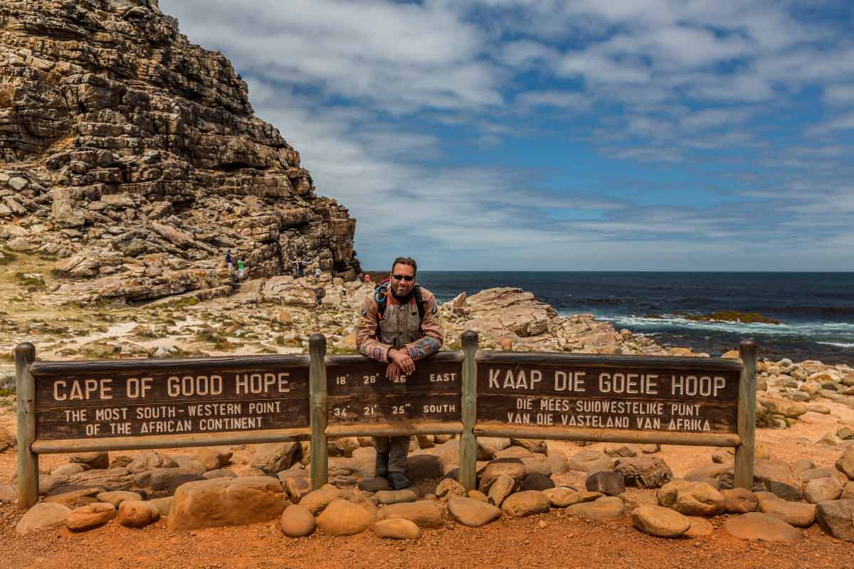 Southwesternmost point of the motorcycle tour of Africa